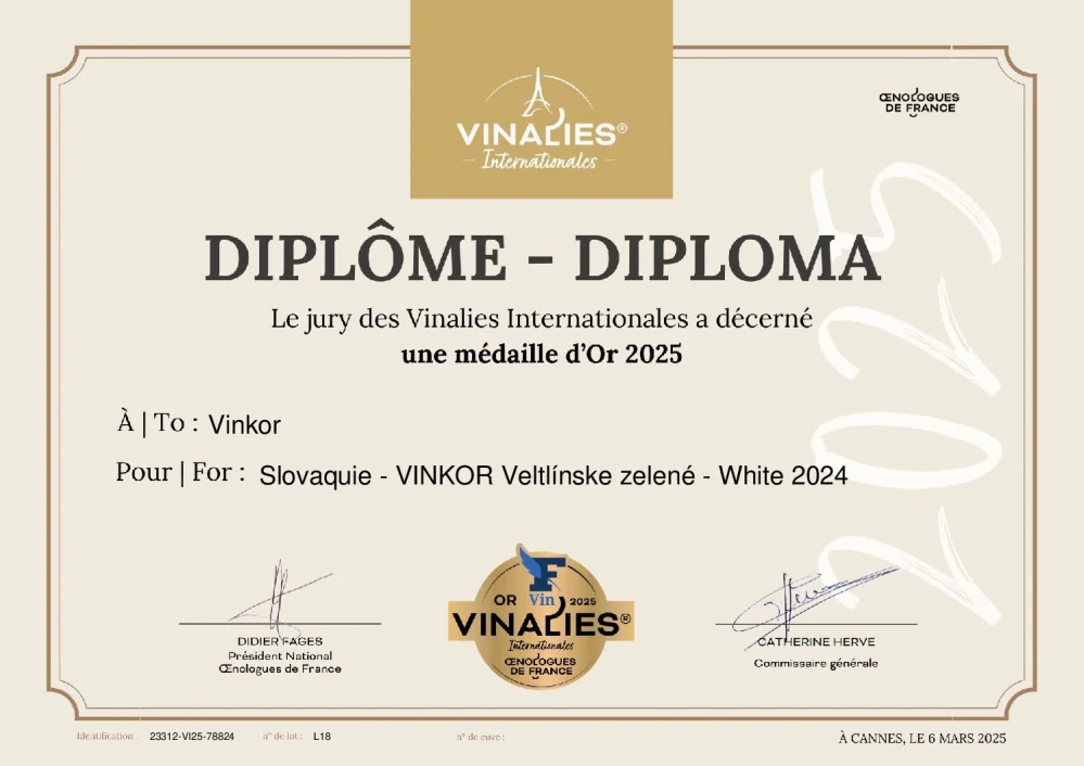 VINKOR Veltlínské zelené 2024